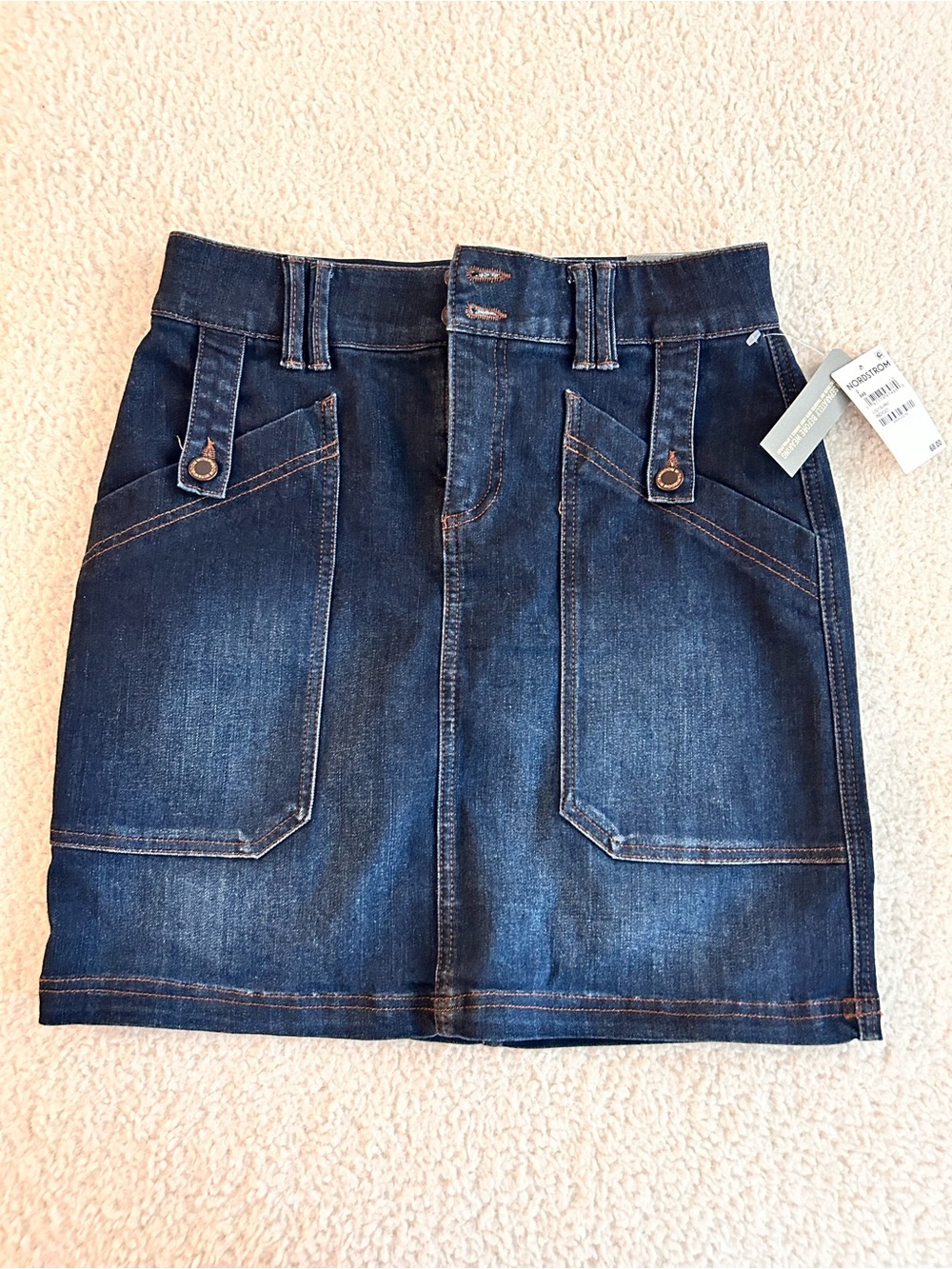Dark Blue Denim Pocket Mini Skirt nwt